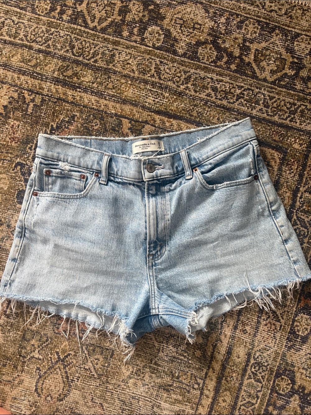 Abercrombie & Fitch Light Blue Denim Jean Mom Shorts